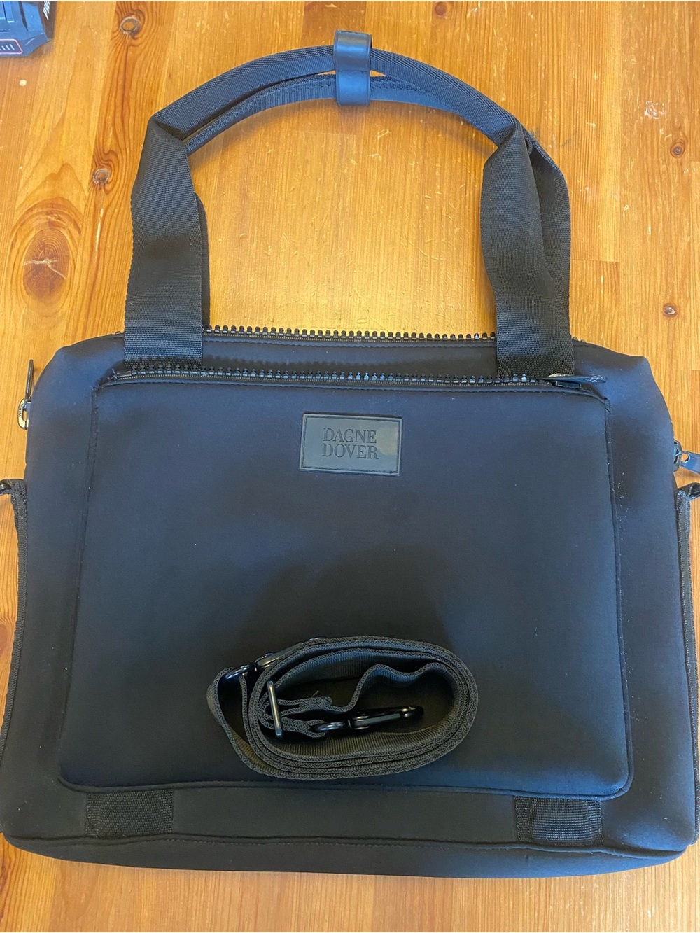 Dagne Dover Black Laptop Bag with Detachable Strap